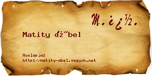 Matity Ábel névjegykártya